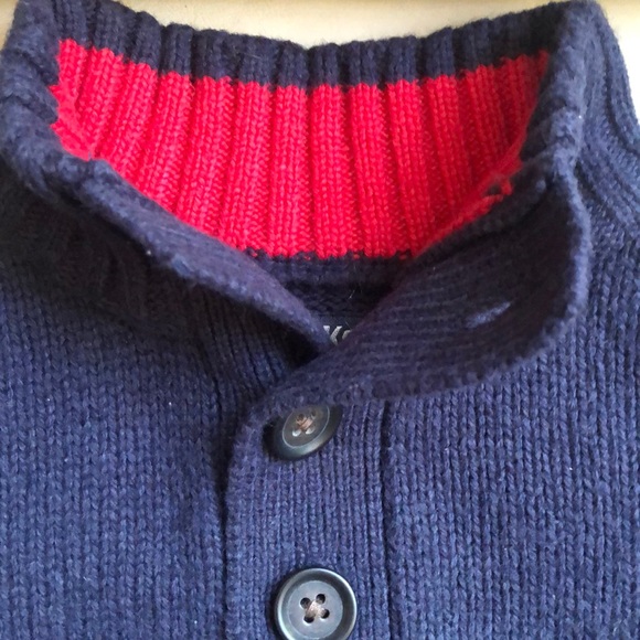 Blue 3 Button Crew/Turtleneck Sweater - Picture 3 of 4